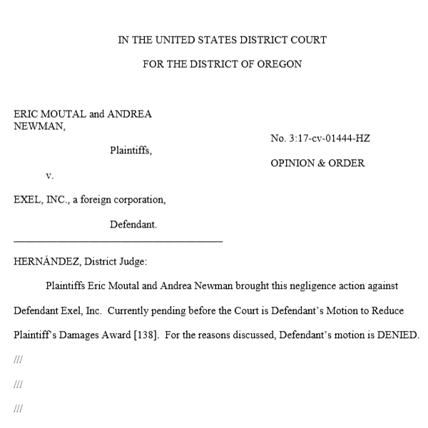 Moutal v. Exel, Inc., No. 3:17-cv-01444-HZ